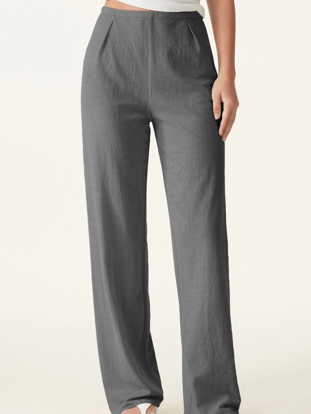 OGL Breathable Cotton-linen Mid Rise Straight Leg Pant Pants Trouser Size Medium